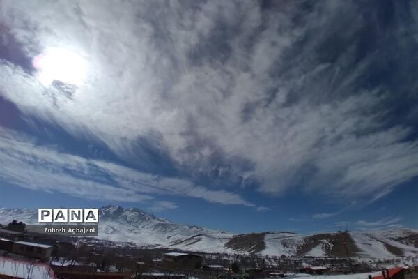 طبیعت برفی و هوای پاک در روستای بیدهند قم
