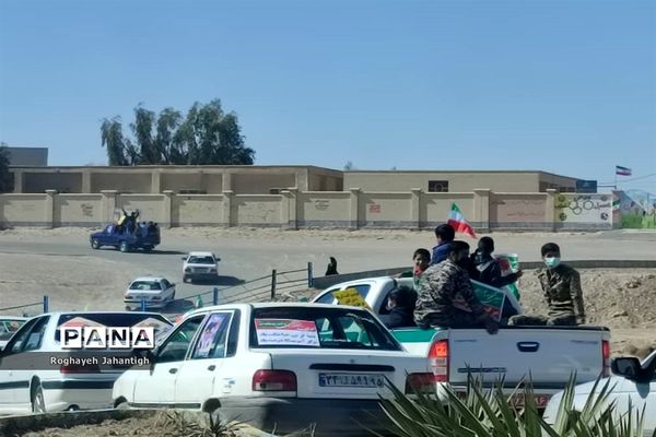 راهپیمایی خودرویی ۲۲ بهمن در زهک