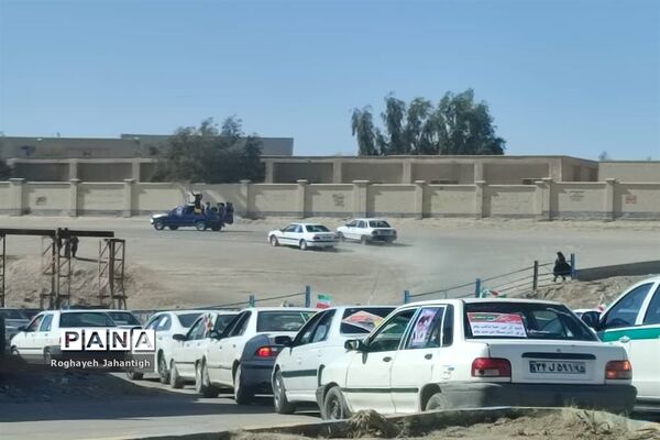 راهپیمایی خودرویی ۲۲ بهمن در زهک