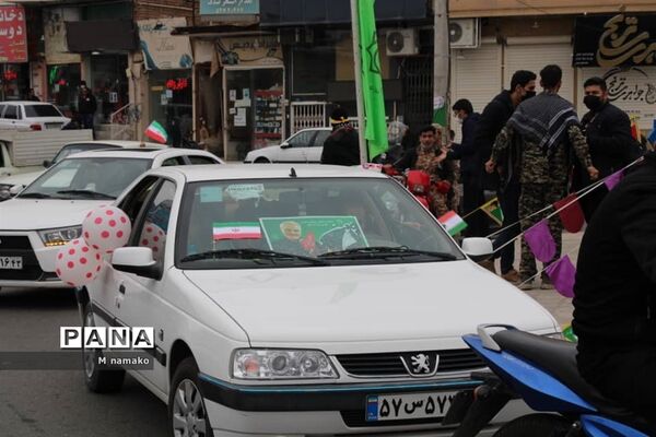 راهپیمایی 22 بهمن خودرویی در شهرستان آران و بیدگل