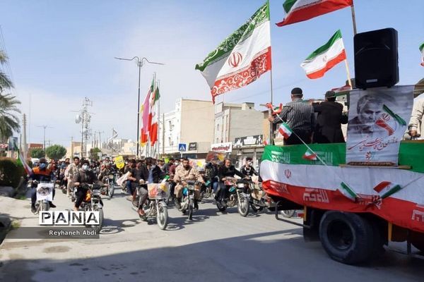 راهپیمایی خوردرویی و موتوری در یوم الله 22بهمن درتنگستان