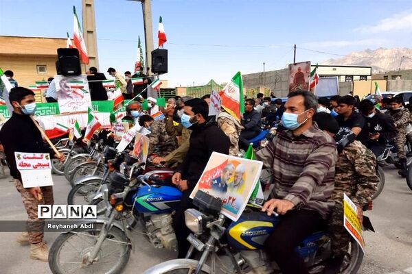راهپیمایی خوردرویی و موتوری در یوم الله 22بهمن درتنگستان