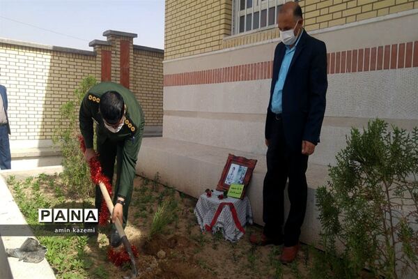کاشت نهال به یاد سردار شهید حاج قاسم سلیمانی در آموزشگاه دارابگرد