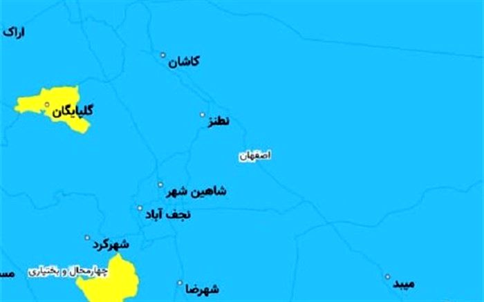 6 شهر اصفهان در وضعیت زرد کرونا قرار دارند