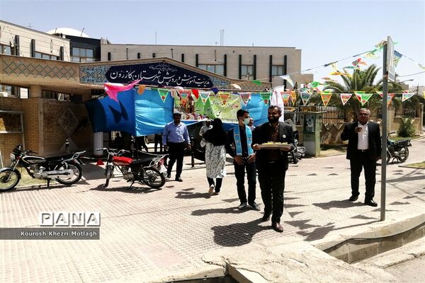 برپایی موکب دانش‌آموزی جشن غدیر در مدارس کازرون