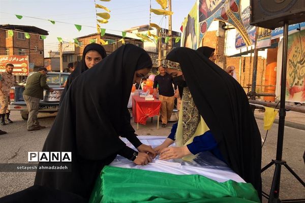 موکب مجلس دانش‌آموزی دختران شهرستان گلوگاه در شب عید غدیر