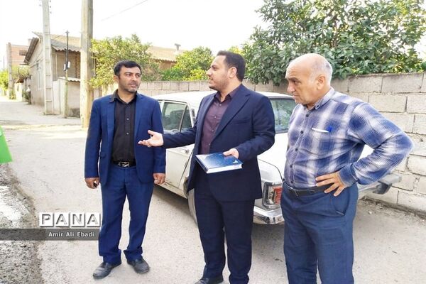 بازدید بخشدار میاندورود از پروژه دبستان شهید برزگر بادله