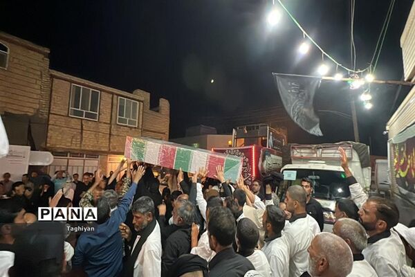 تشییع پیکر شهید تازه تفحص شده دوران هشت سال دفاع مقدس در شهرستان ورزنه