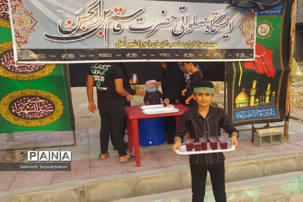 ایستگاه صلواتی حضرت قاسم ابن الحسن به همت دانش‌آموزان شهر اشکنان