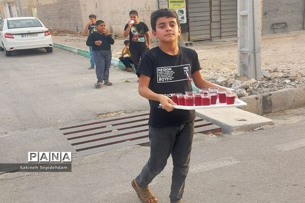 ایستگاه صلواتی حضرت قاسم ابن الحسن به همت دانش‌آموزان شهر اشکنان