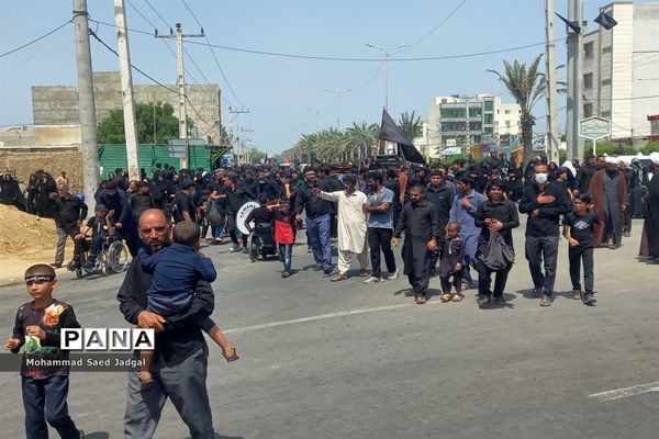 مراسم محوری عزاداری تاسوعای حسینی (ع) در شهر چابهار