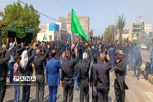 مراسم عاشورا در میدان شهدا و مسجد جامع امام حسین (ع) چابهار