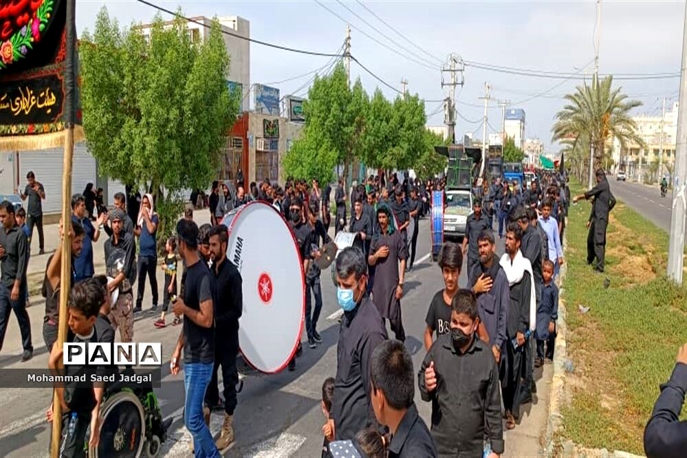مراسم عاشورا در میدان شهدا و مسجد جامع امام حسین (ع) چابهار