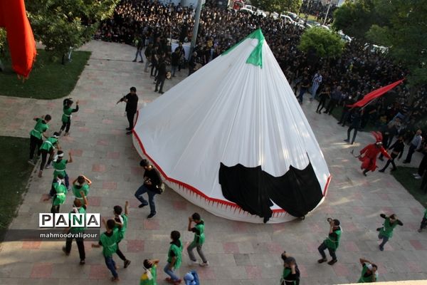برگزاری مراسم عزاداری خیمه سوزان عصر عاشورا در شهر الوند