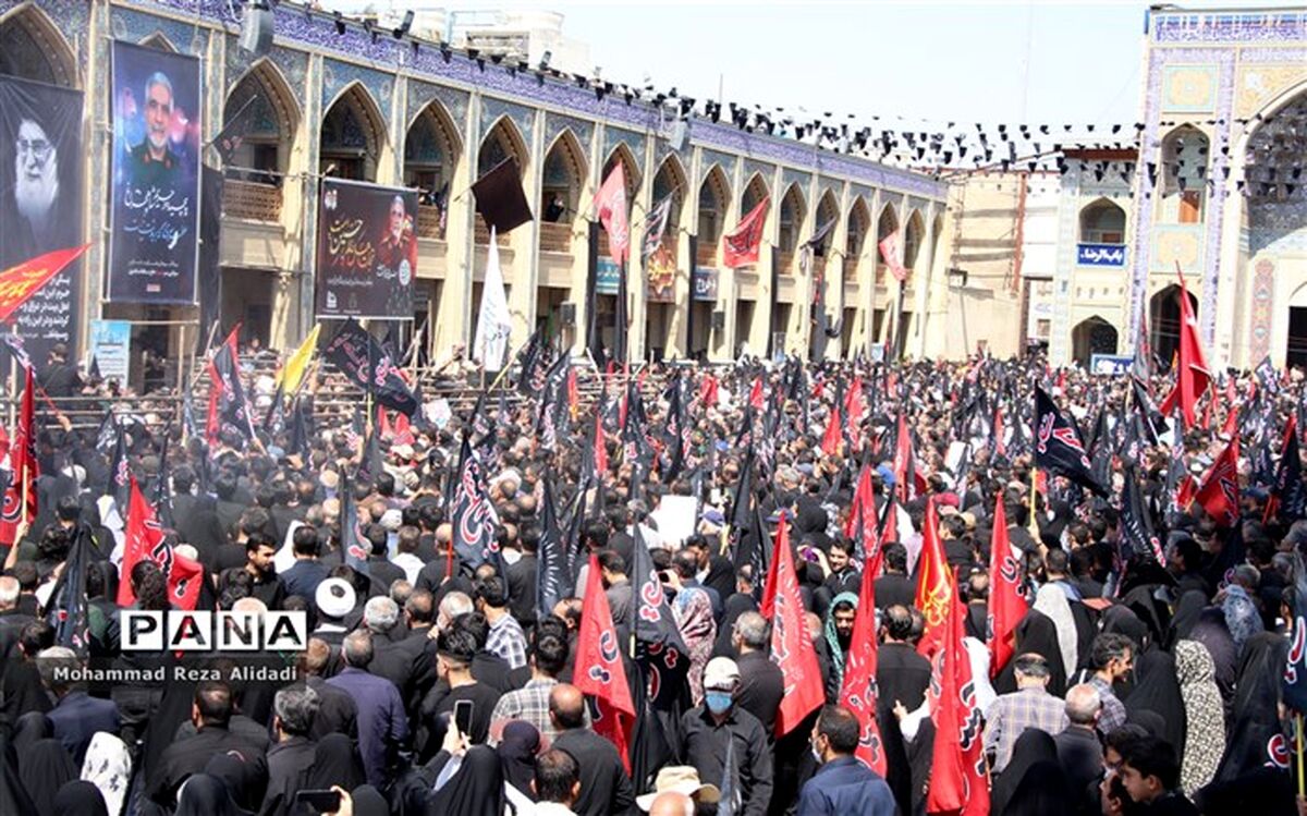 گزارش دانش‌آموزخبرنگار پانا از مراسم وداع با سردارِ بی‌سر مدافع حرم/ فیلم
