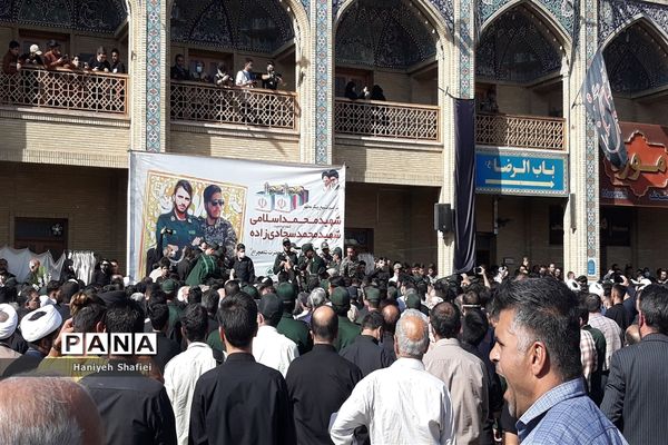 مراسم تشییع پیکر دو شهید جوان امنیت در حرم مطهر شاهچراغ (ع)