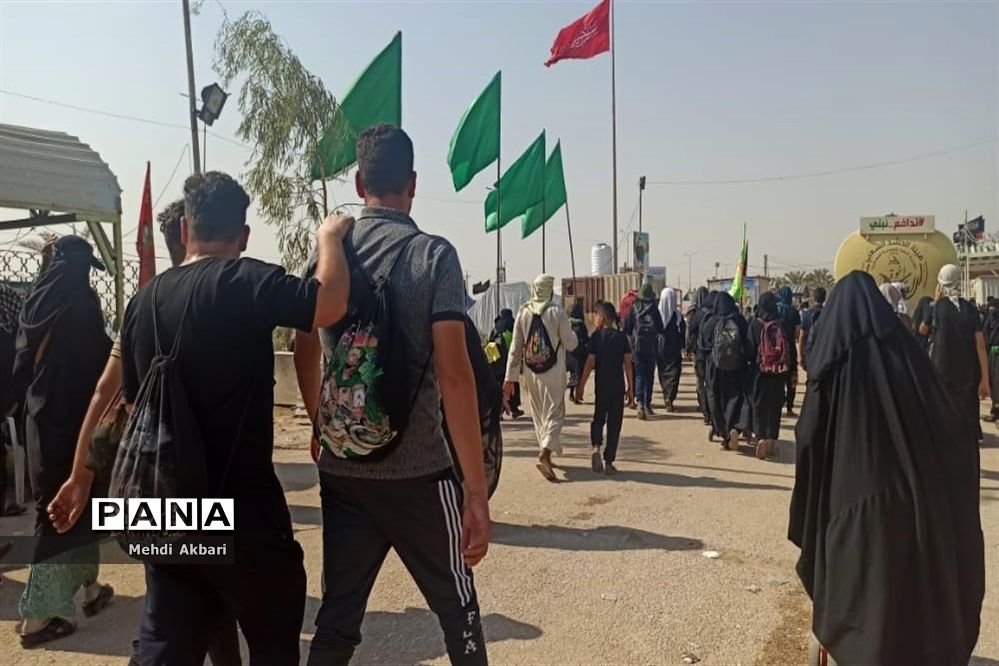 عاشقان حسینی در مسیر شهرنجف به کربلا