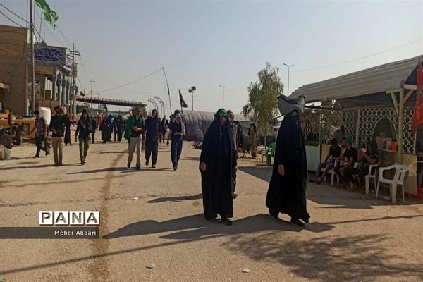 عاشقان حسینی در مسیر شهرنجف به کربلا