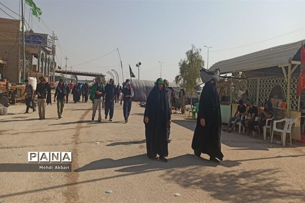عاشقان حسینی در مسیر شهرنجف به کربلا