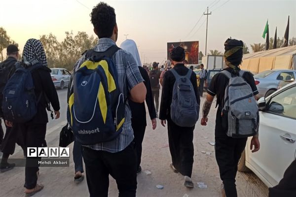 عاشقان حسینی در مسیر شهرنجف به کربلا