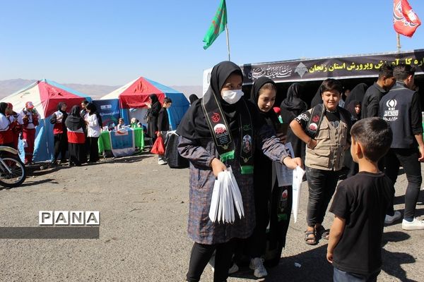 موکب فرزندان حاج قاسم زنجان در پیاده‌روی جاماندگان اربعین حسینی