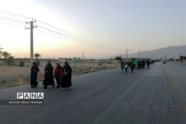 حضور پرشور مردم شهرستان کازرون در  پیاده‌روی جاماندگان اربعین حسینی