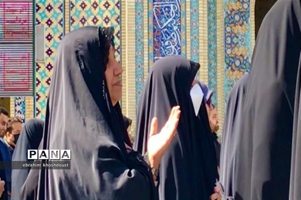 مراسم تشییع پیکر پاک بانوی مومنه مجاهد ملکی درحرم مطهر رضوی