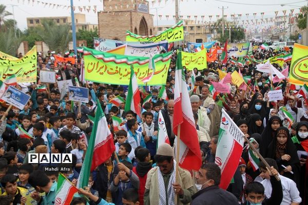 برگزاری اجتماع چند هزار نفری دانش‌آموزان و اقشار مختلف مردم شهرستان بهبهان