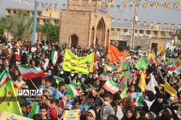 برگزاری اجتماع چند هزار نفری دانش‌آموزان و اقشار مختلف مردم شهرستان بهبهان