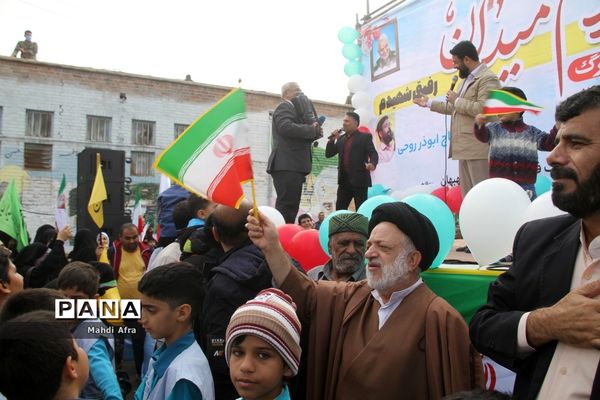 برگزاری اجتماع چند هزار نفری دانش‌آموزان و اقشار مختلف مردم شهرستان بهبهان