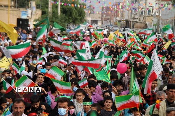 برگزاری اجتماع چند هزار نفری دانش‌آموزان و اقشار مختلف مردم شهرستان بهبهان