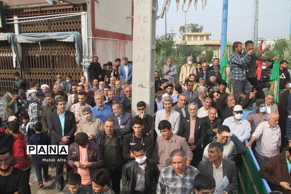 برگزاری اجتماع چند هزار نفری دانش‌آموزان و اقشار مختلف مردم شهرستان بهبهان