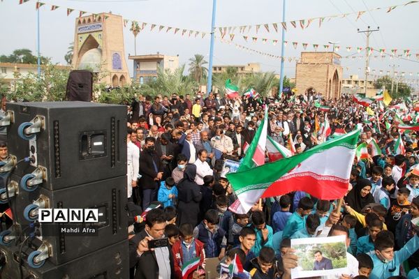 برگزاری اجتماع چند هزار نفری دانش‌آموزان و اقشار مختلف مردم شهرستان بهبهان