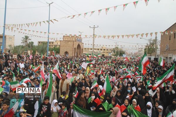 برگزاری اجتماع چند هزار نفری دانش‌آموزان و اقشار مختلف مردم شهرستان بهبهان