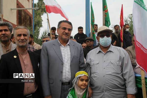 برگزاری اجتماع چند هزار نفری دانش‌آموزان و اقشار مختلف مردم شهرستان بهبهان