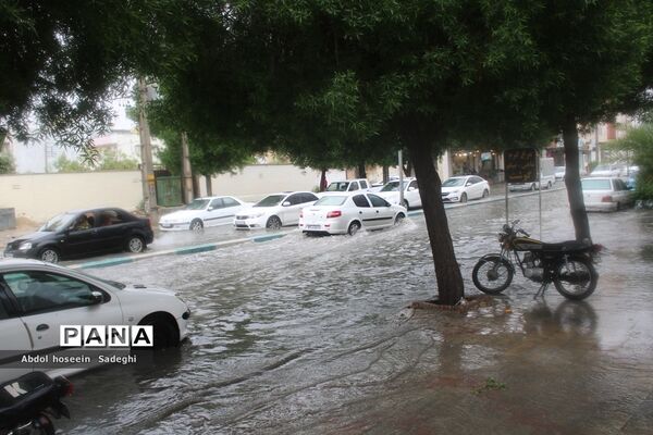 بارش باران و آبگرفتگی معابر در بوشهر