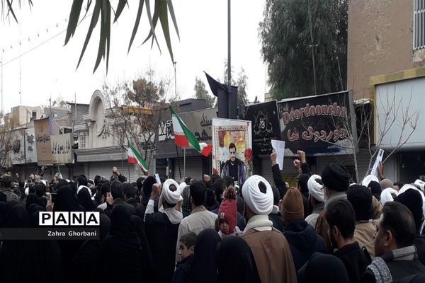 مراسم تشییع پیکر طلبه شهید حسن مختارزاده در قم