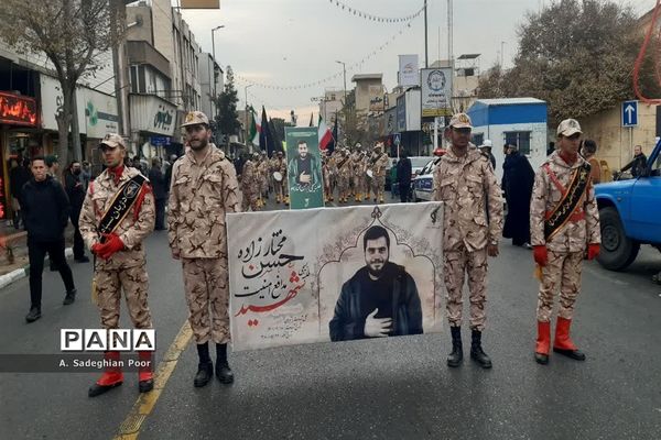 مراسم تشییع پیکر طلبه شهید حسن مختارزاده در قم