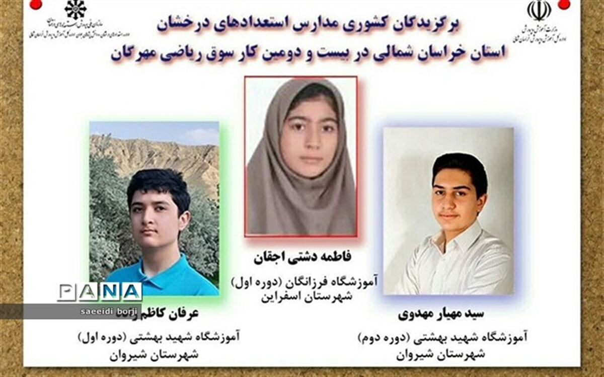 دانش آموزان خراسان‌شمالی در کار سوق کشوری ریاضی مهرگان افتخار آفریدند