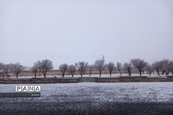 شور و شوق دانش‌آموزان دبستان شرف الدین شیخ شبان در یک روز برفی زیبا