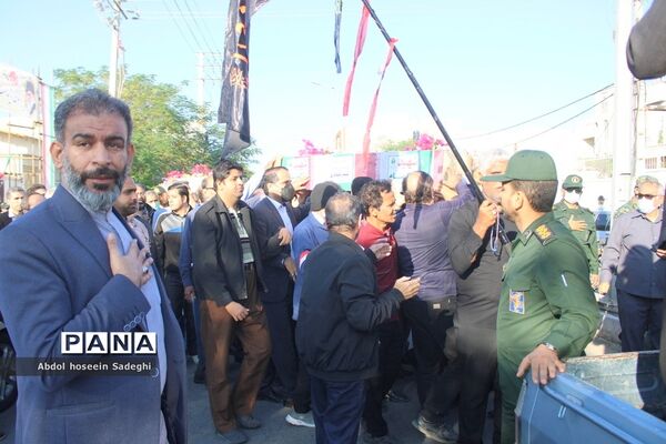 تشییع سه شهید گمنام در فرودگاه بوشهر