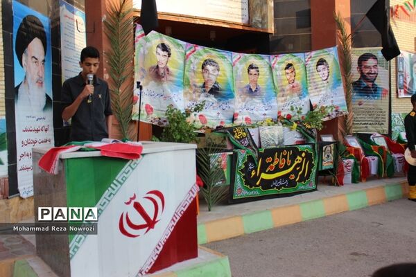استقبال از شهید گمنام در مدرسه شاهد  شهید مطهری بوشهر