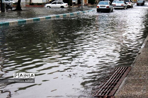 بارش باران و آبگرفتگی معابر در بوشهر
