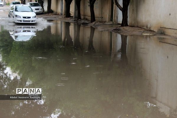بارش باران و آبگرفتگی معابر در بوشهر