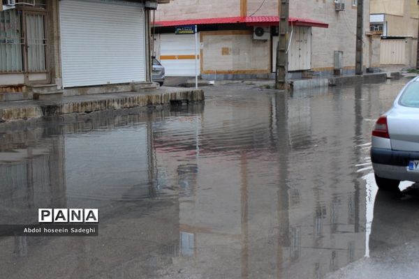 بارش باران و آبگرفتگی معابر در بوشهر