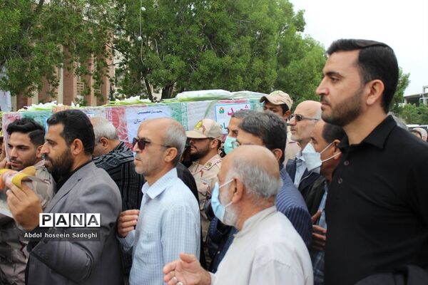 تشییع پیکر 3 شهید گمنام دفاع مقدس در بوشهر