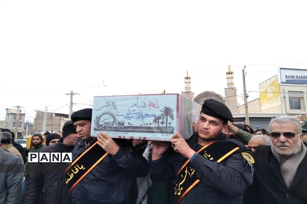 مراسم تشییع پیکر شهید گمنام در شهرستان خرمدره