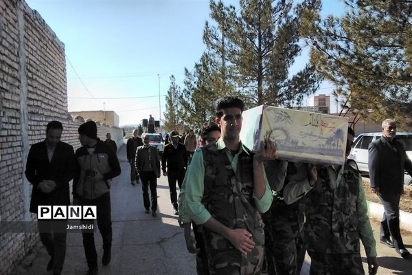 مراسم وداع شهید گمنام در مدارس بخش جرقویه علیا