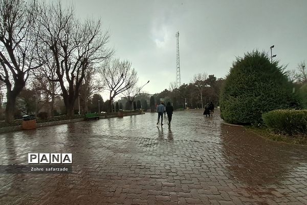 پارک لاله تهران در‌ یک روز بارانی
