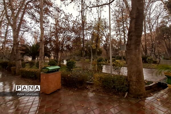 پارک لاله تهران در‌ یک روز بارانی